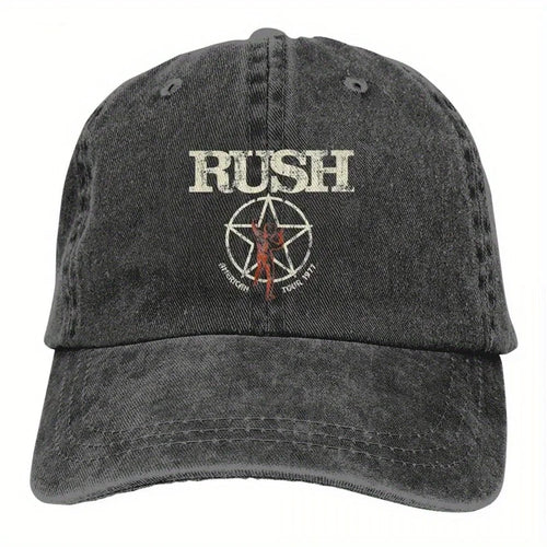 Rush Band Tattoo Style Washed Cotton Baseball Cap