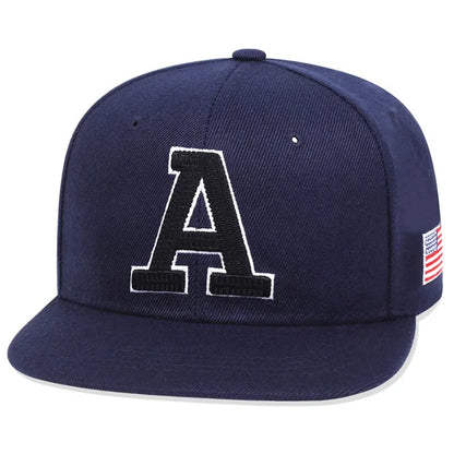 Unisex Simple Letter A Embroidery Snapback Cap