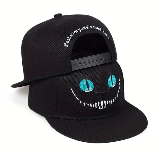 Cartoon Cat Embroidery Unisex Snapback Cap