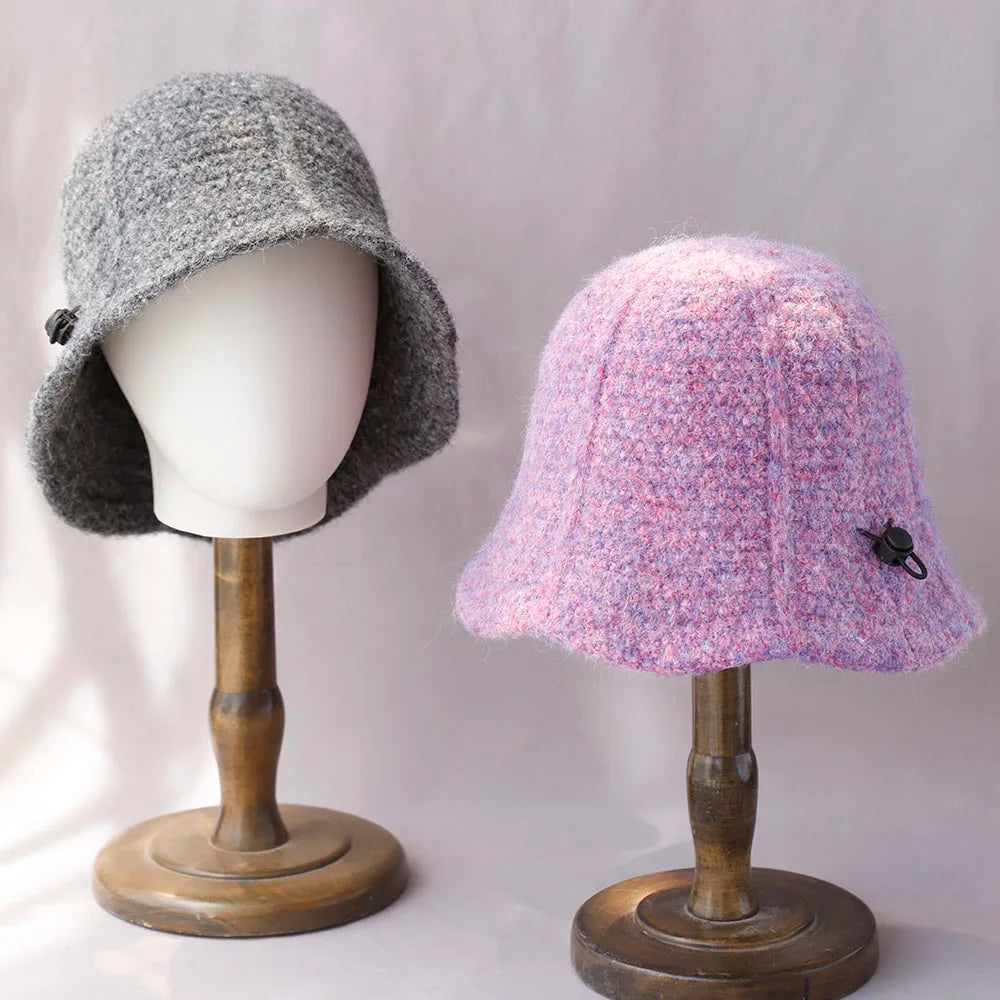 Wool Knitted Winter Bucket Hat