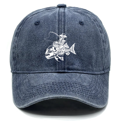 Fishing Skulls Washed Cotton Snapback Caps