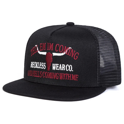 Unisex Reckless Wearco Embroidery Mesh Snapback Cap