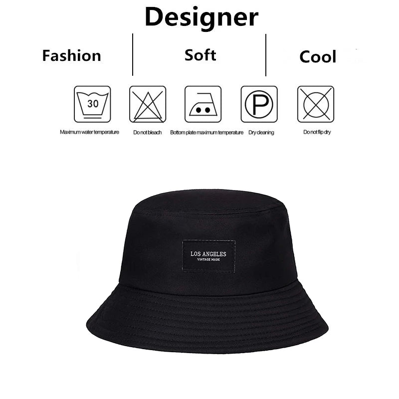 Unisex LOS ANGELES Letter Sticker Bucket Hats