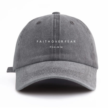 Faith Over Fear Washed Retro Dad Baseball Cap