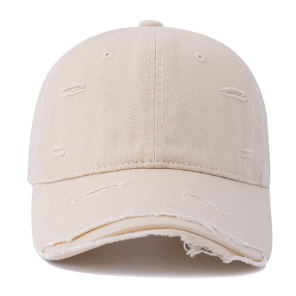 Washed Cotton Retro Distressed Baseball Cap
