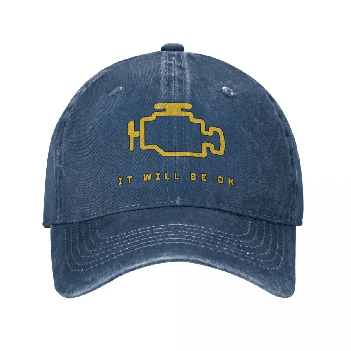 Mechanic Check Engine Light Washed Baseball Cap