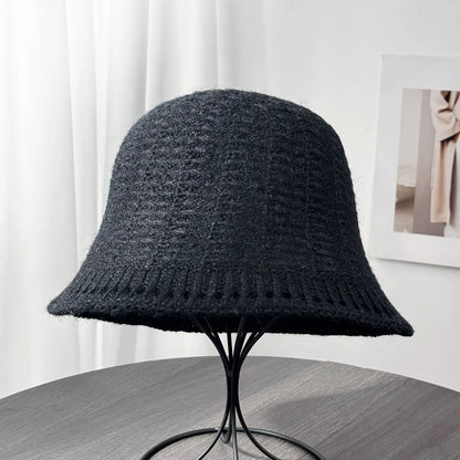 Hollow Crochet Knit Autumn Winter Bucket Hat