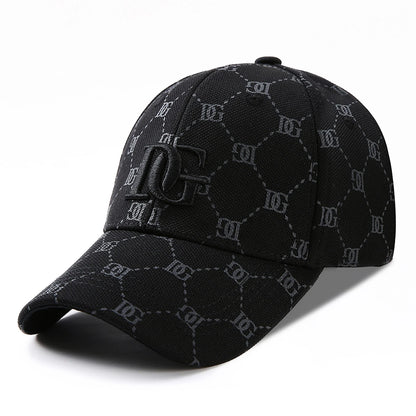 Korean Printed Letter Embroidered Big Head Cap