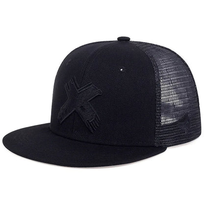 Simple Letter X Embroidery Hip Hop Snapback Cap
