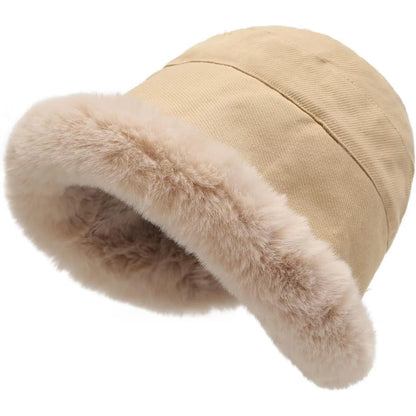 Plush Velvet Winter Bucket Hat