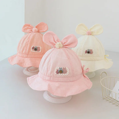 Princess Ruffle Bow Rabbit Baby Bucket Hat