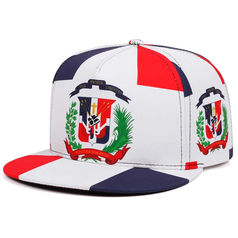 National Flag Print Flat Brim Hip Hop Cap