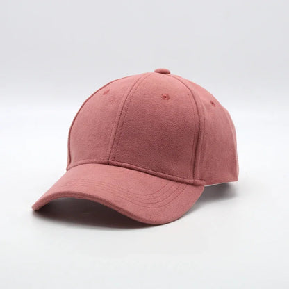 Winter Solid Suede Adjustable Baseball Cap
