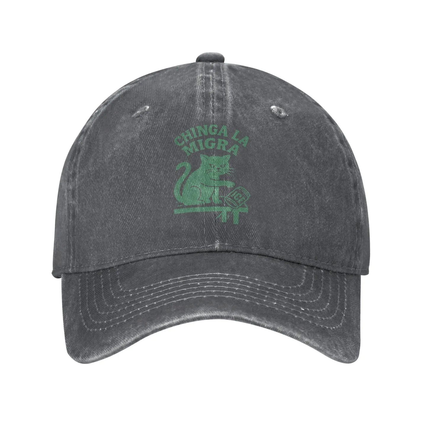 Vintage Distressed Chinga-La-Migra Cat Baseball Cap
