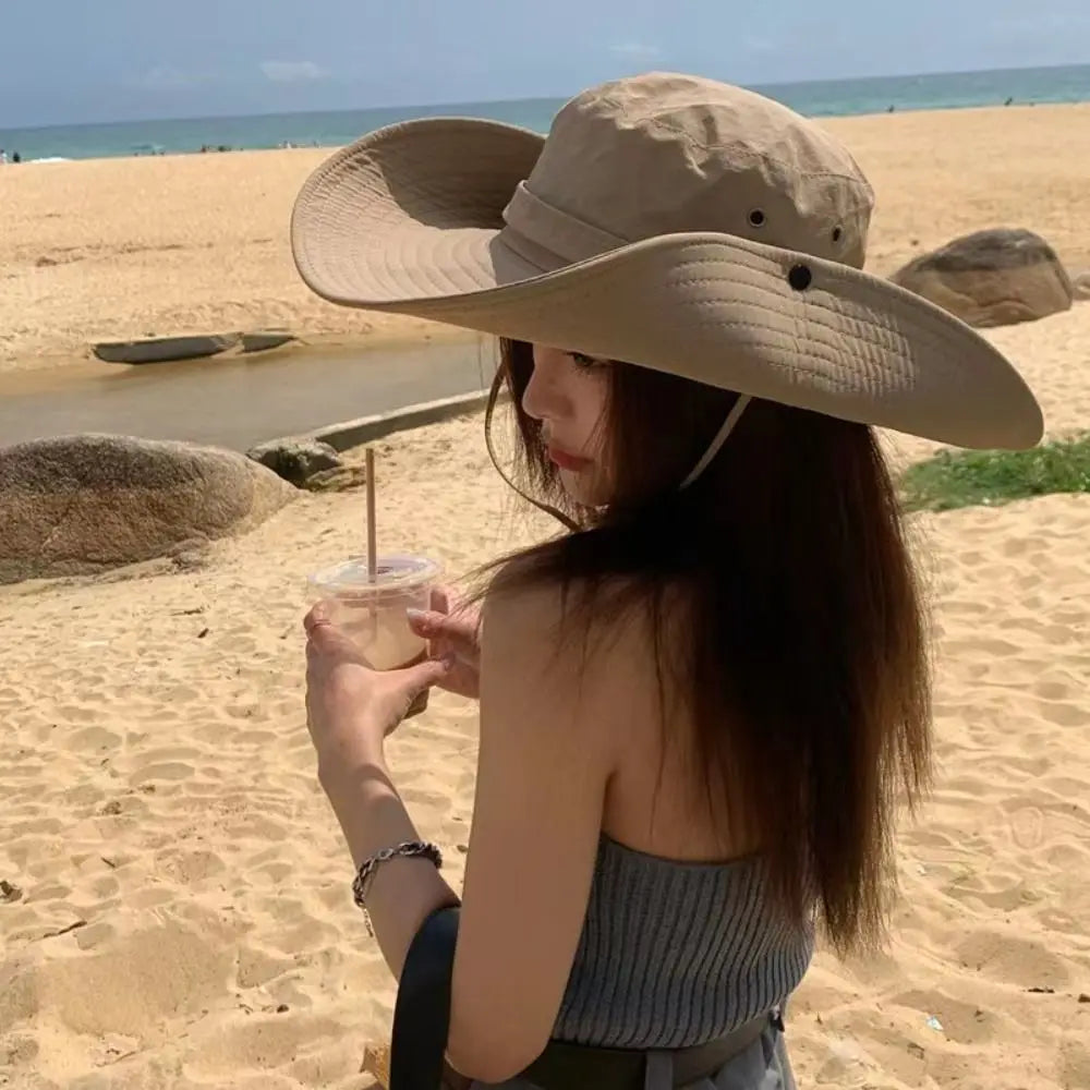 Unisex Waterproof Wide Brim Outdoor Panama Bucket Hat
