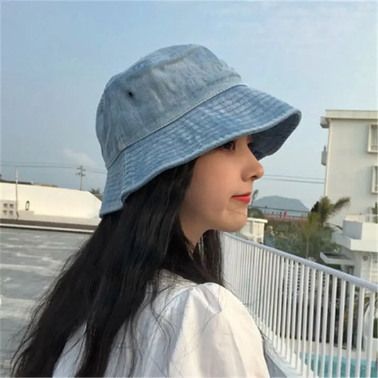 Denim Cotton Unisex Summer Bucket Hat