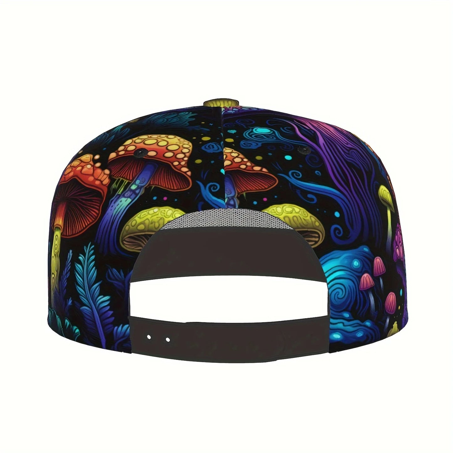 Fantasy Mushroom Print Flat Brim Baseball Cap