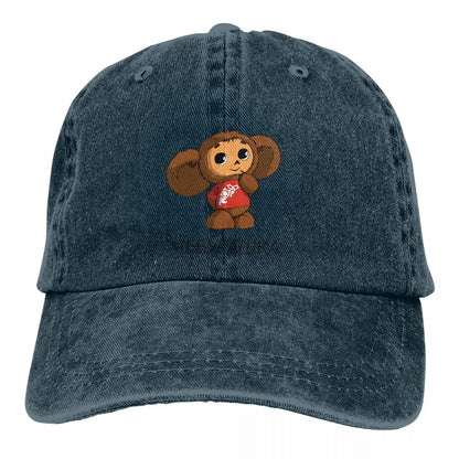 Cheburashka Cartoon Washed Baseball Cap