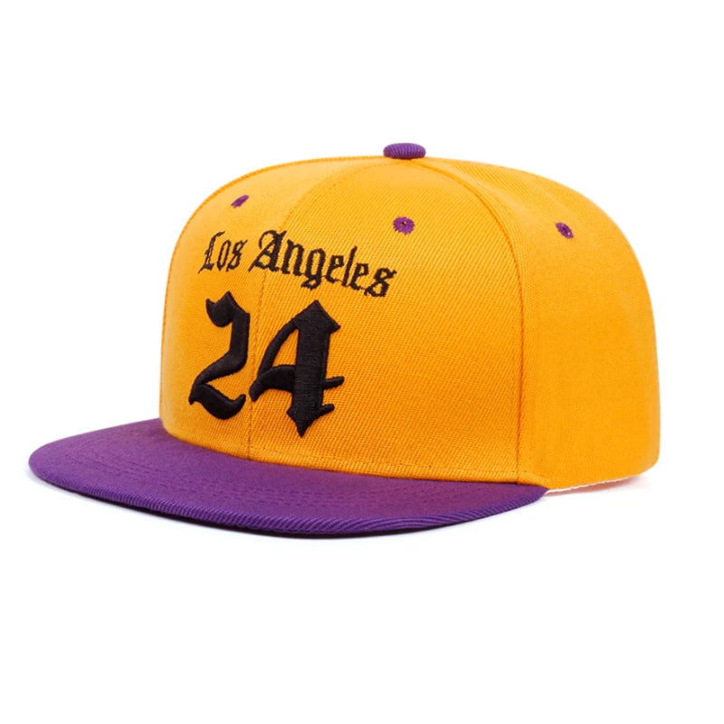 Los Angeles Letter Embroidered Flat Brim Baseball Hat