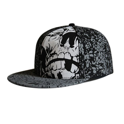 Graffiti Print Flat Brim Hip Hop Cap
