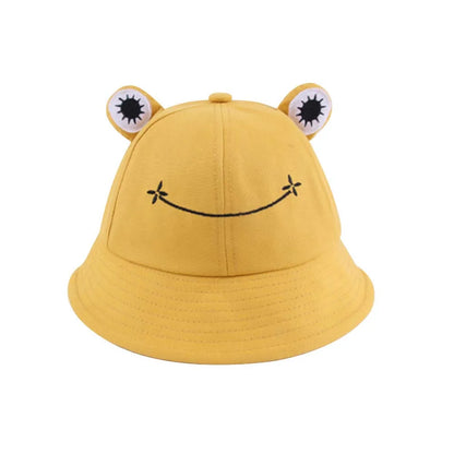 Women Embroidered Frog Sun Bucket Hat
