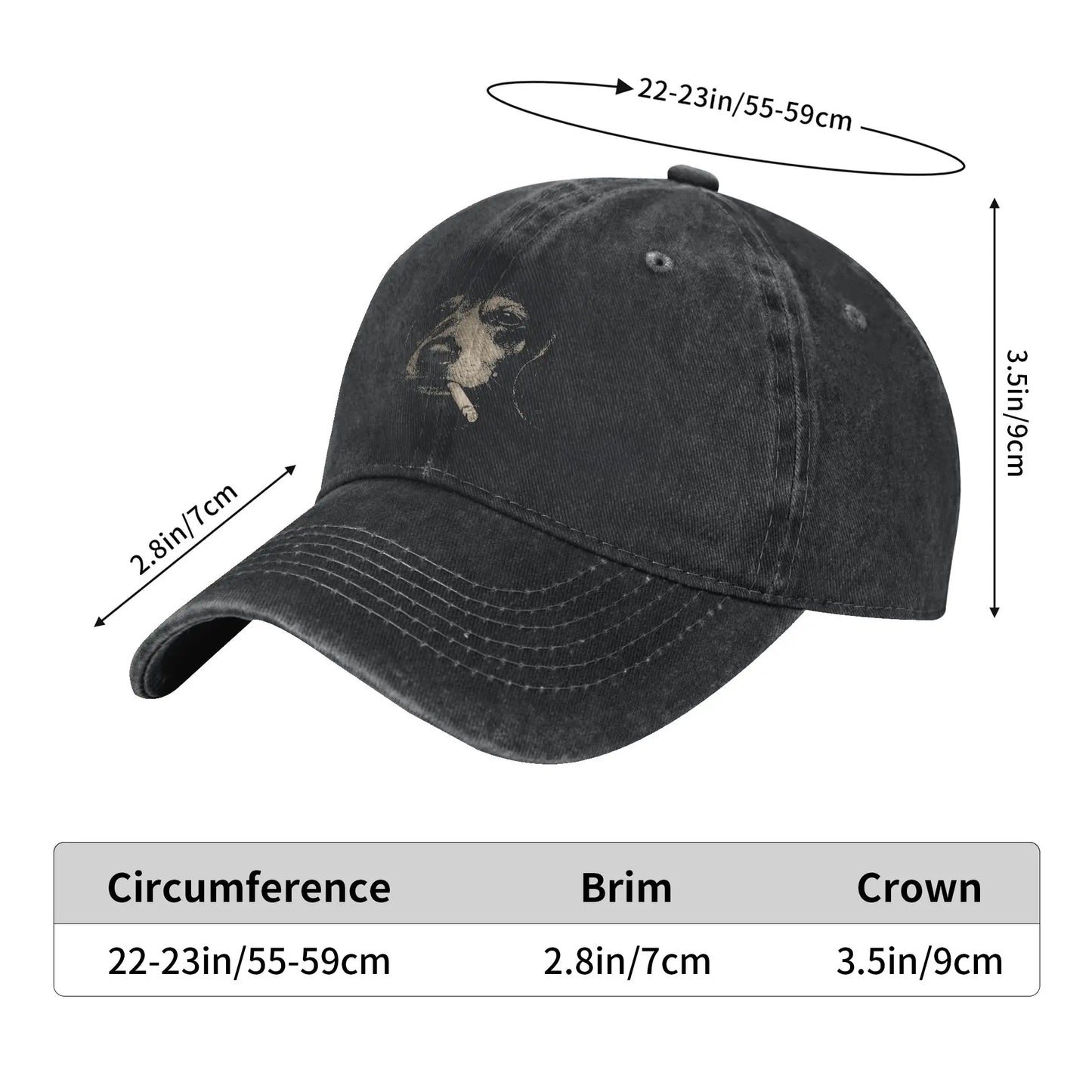 Dog Smoking Dachshund Meme Baseball Cap