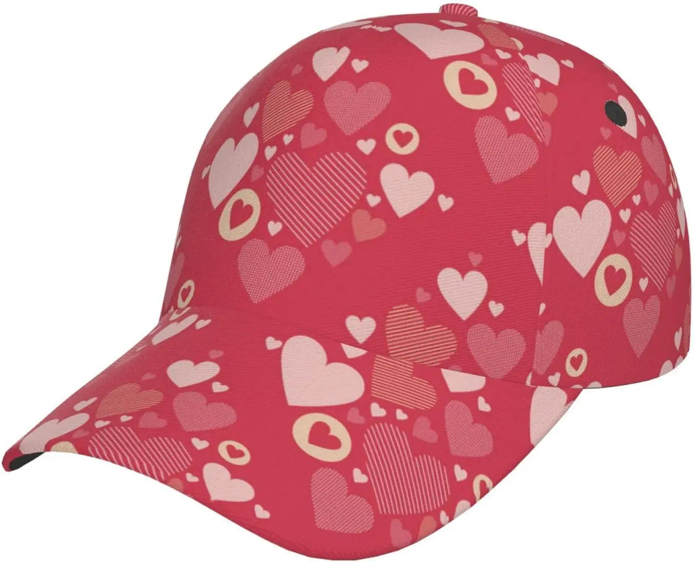 Valentines Red Hearts Adjustable Baseball Cap