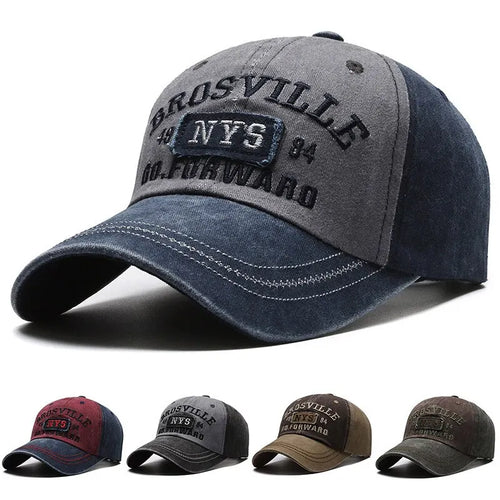 Distressed Washed Cotton Letter Baseball Cap