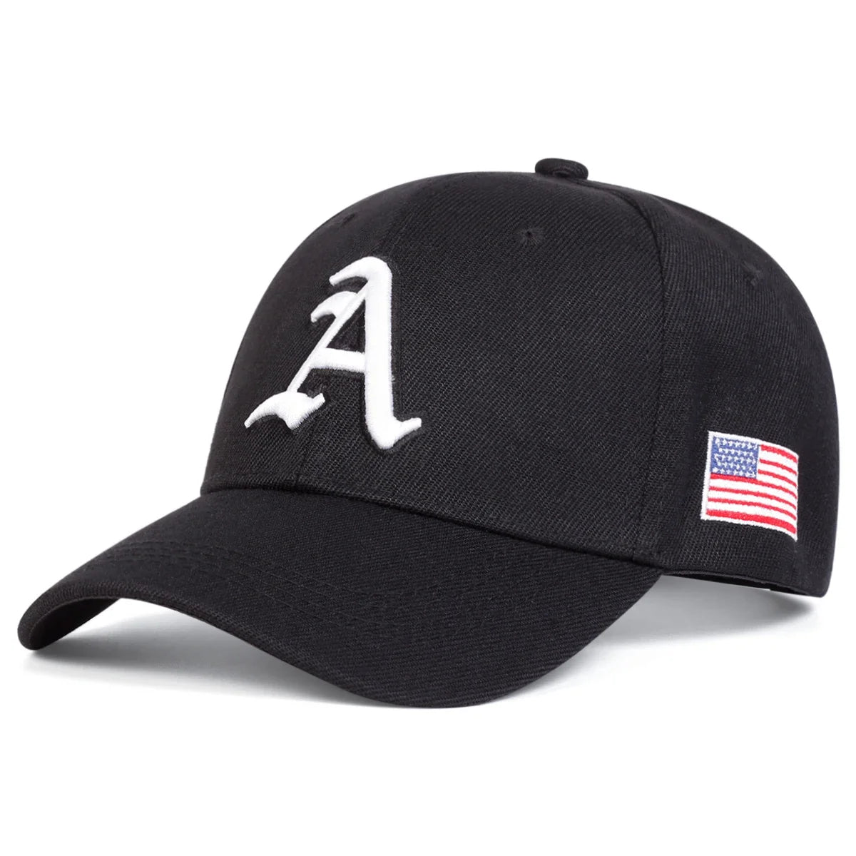 Gothic Letter A American Flag Baseball Cap