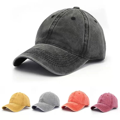 Solid Washed Denim Vintage Baseball Cap