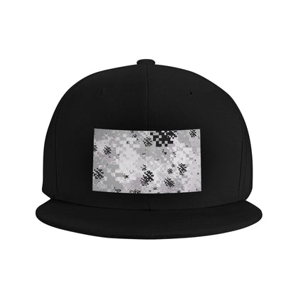 Black White Camouflage Pattern Snapback Cap