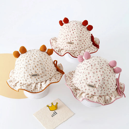 Sweet Flower Bow Baby Bucket Hat