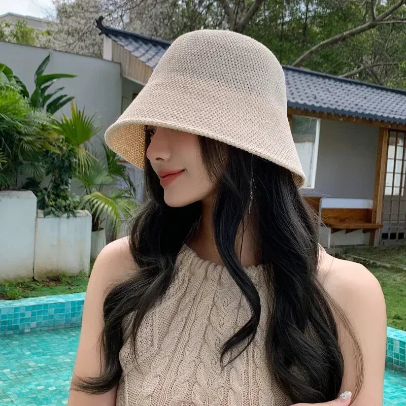 Women Hollow Out Summer Bucket Hat