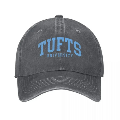 Tufts College Font Washed Denim Baseball Cap