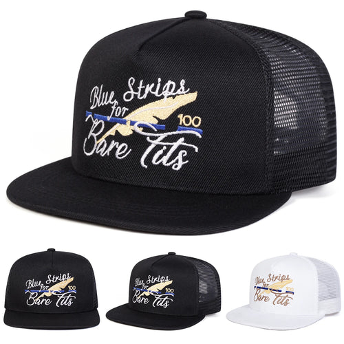 Blue Strips For Bare Tits Embroidery Snapback Cap