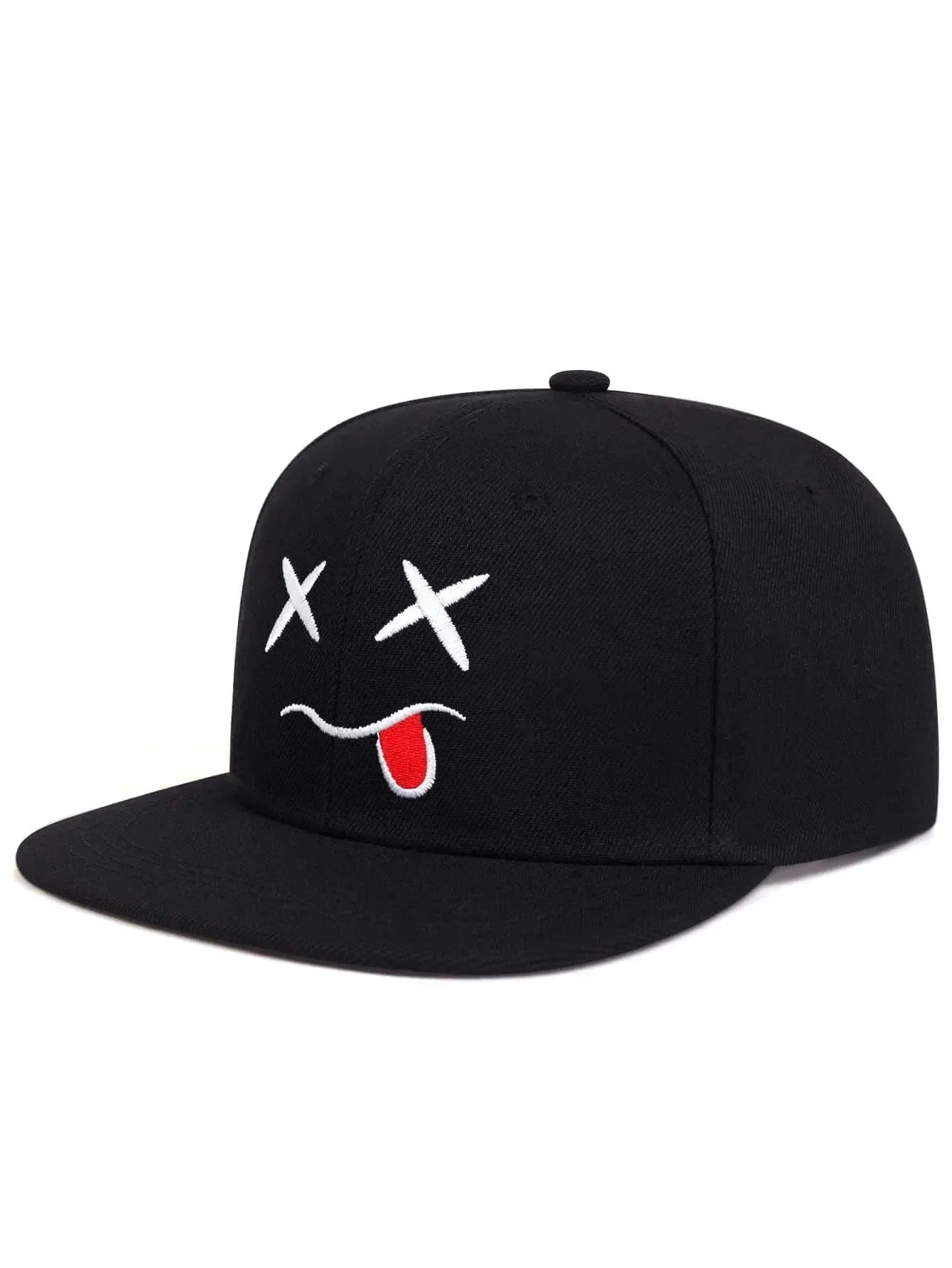 Grin Embroidery UV Protection Cotton Snapback Cap