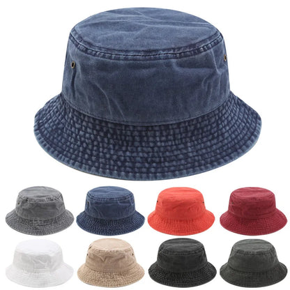 Vintage Washed Denim Bucket Hat
