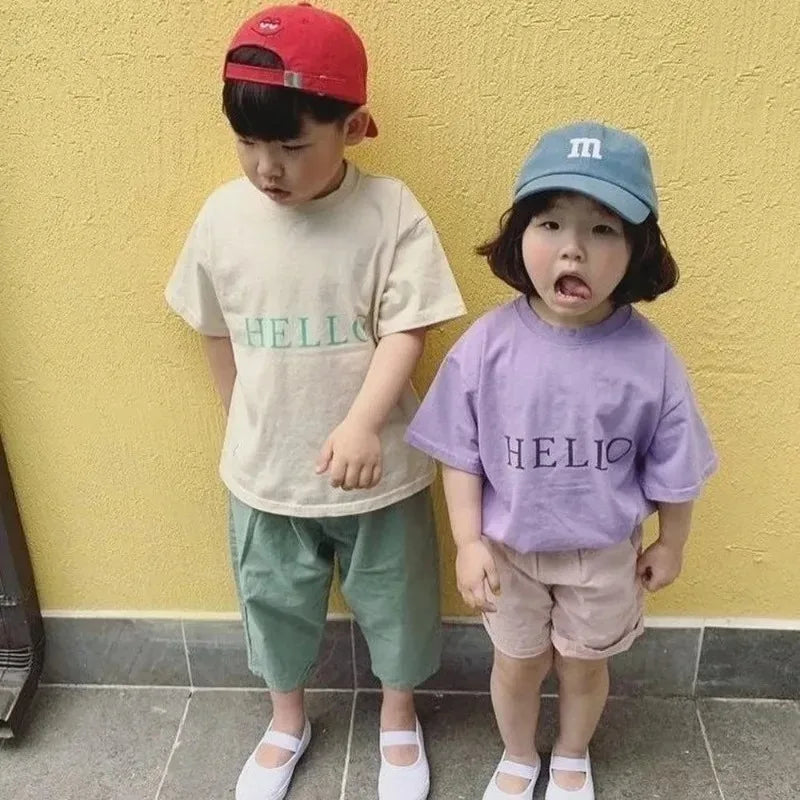 Cartoon Letter Cotton Baseball Cap For Kids