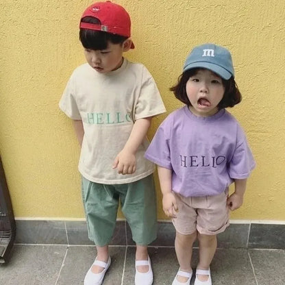 Cartoon Letter Cotton Baseball Cap For Kids