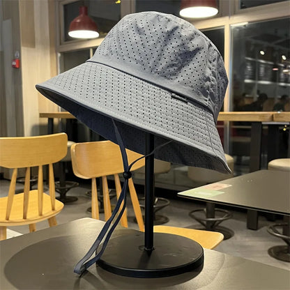 Summer Mesh UV Windproof Lightweight Bucket Hat