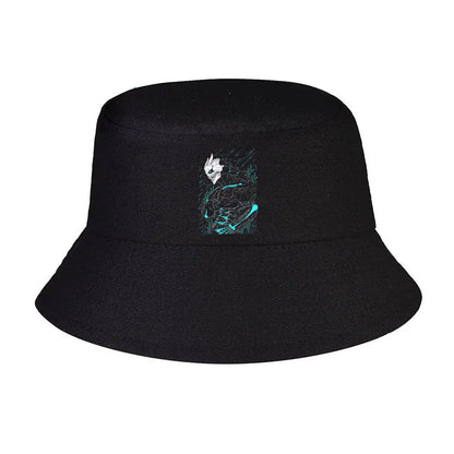 Turquoise Abstract Anime Character Line Art Bucket Hat