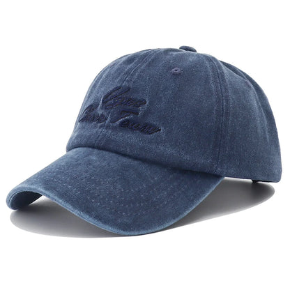 Unisex Letter Embroidery Washed Cotton Baseball Cap