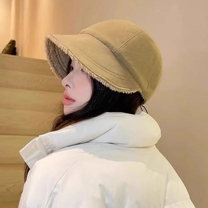 Plush Thickened Winter Women Bucket Hat