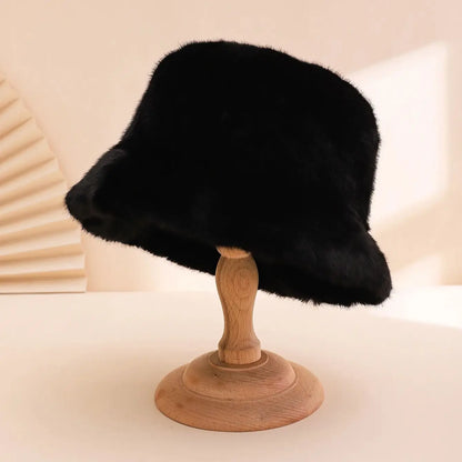 Plush Flat-Top Fisherman Hat Unisex
