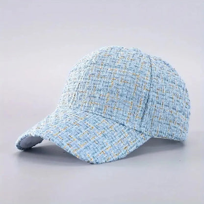 Golden Plaid Lightweight Adjustable Baseball Cap