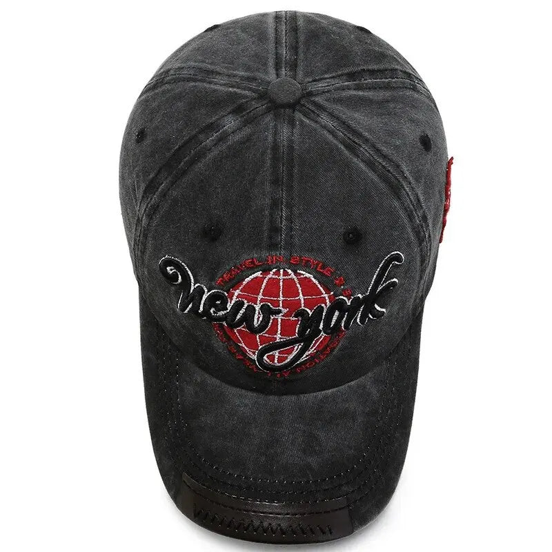 Distressed Washed Cotton Korean Outdoor Baseball Cap