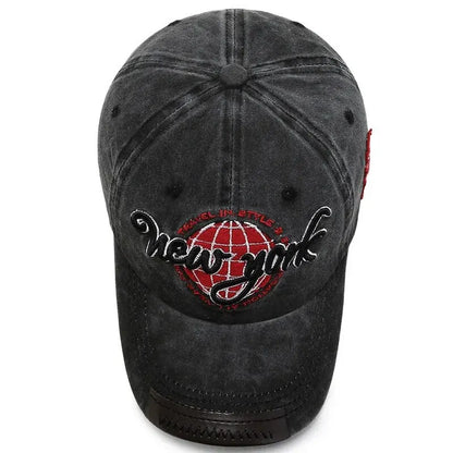 Distressed Washed Cotton Korean Outdoor Baseball Cap