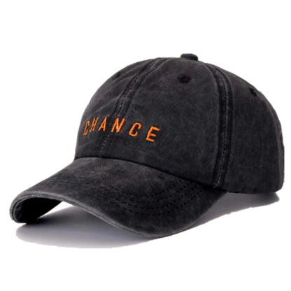 Unisex Washed Cotton Chance Letter Baseball Cap
