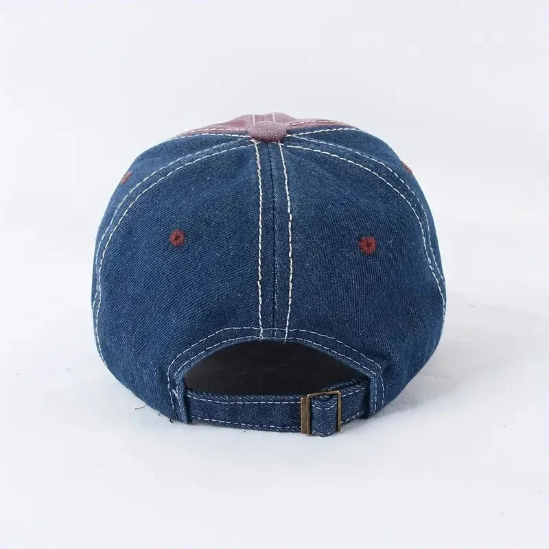 Trendy Distressed Cotton Embroidered Adjustable Baseball Cap