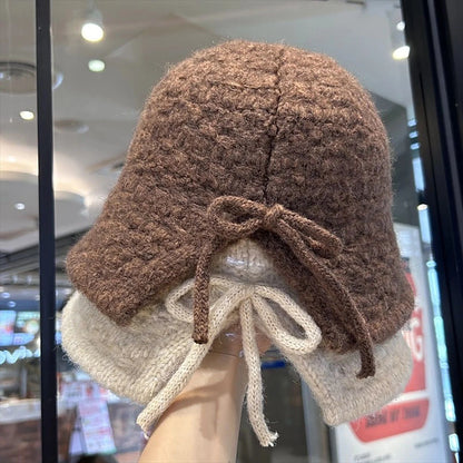 Korean Warm Solid Wool Bucket Hat